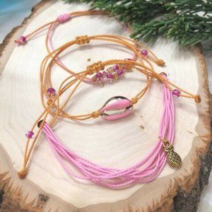 Multilayers Summer Pineapple seashells bracelet